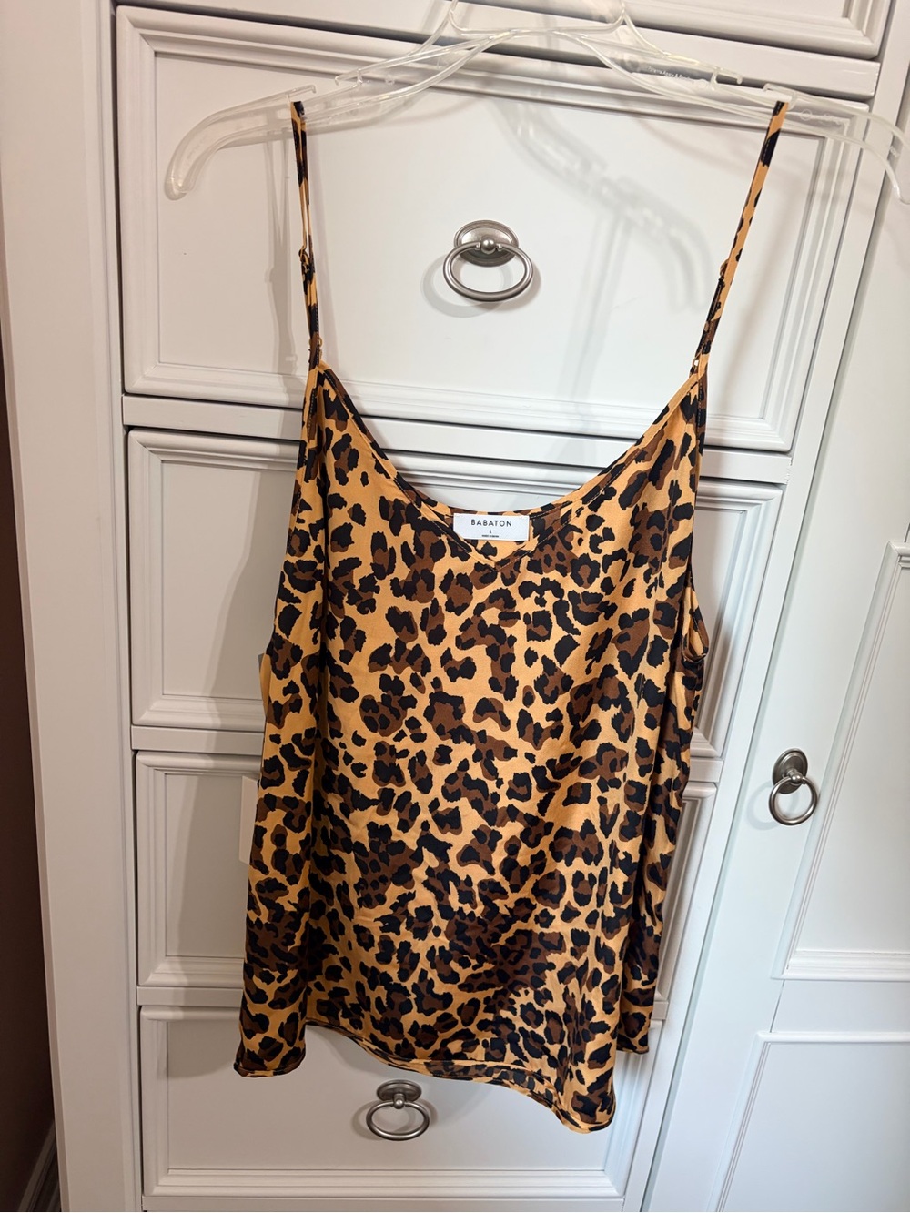 ARITZIA Babaton Leopard Print Satin Cami - Brown & Black, large NWT